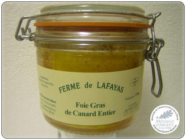 Foie gras de canard entier bocal 310 g